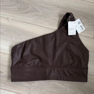 Lululemon Shimmering Brown One-Shoulder Sports Bra